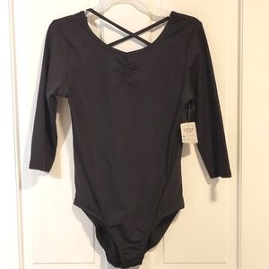 NEW-Danskin Girls Leotard-Size XL-14-16-Black